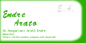 endre arato business card